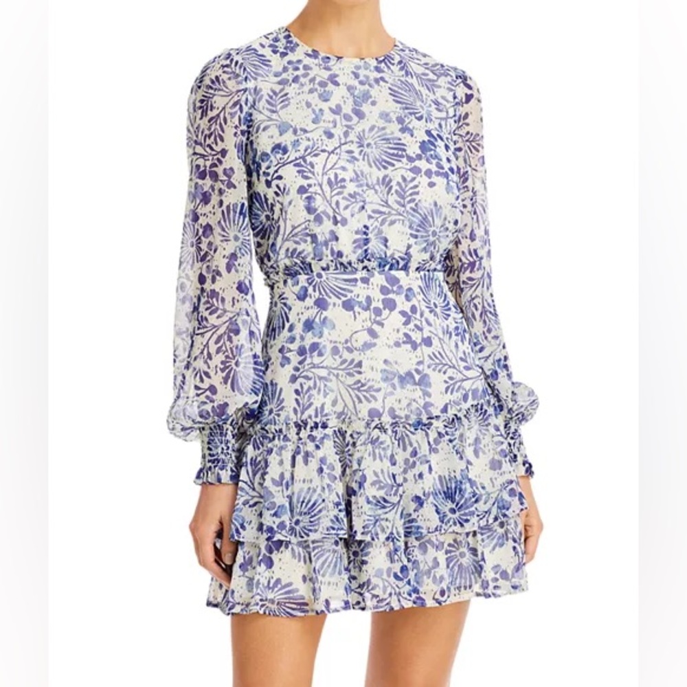 *LIKE NEW* AQUA Floral Ruffled Mini Dress